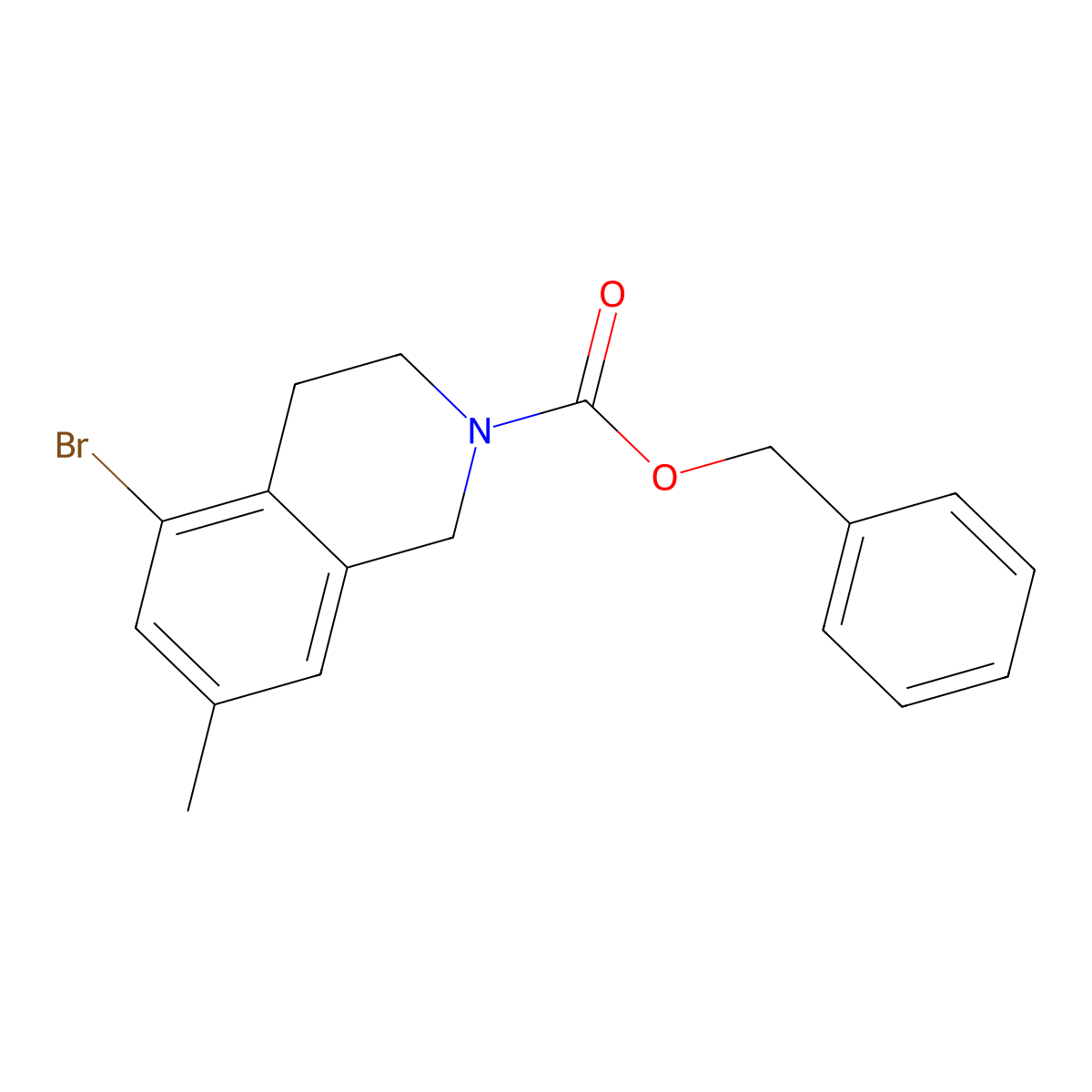 Benzyl 5-bromo-7-methyl-1,2,3,4-tetrahydroisoquinoline-2-carboxylate molecular structure, CAS 2680835-57-6