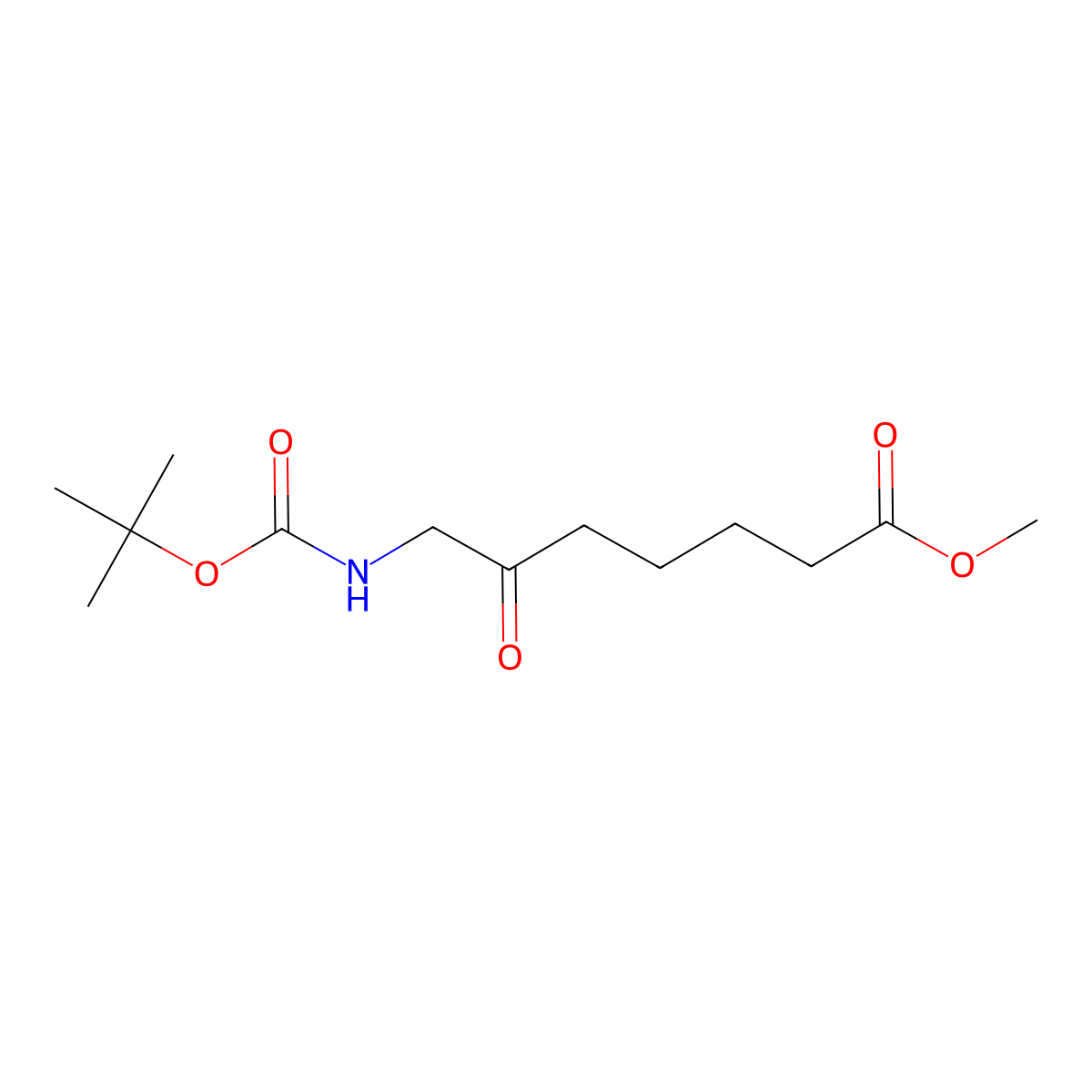 Methyl 7-{[(tert-butoxy)carbonyl]amino}-6-oxoheptanoate molecular structure, CAS 2680835-66-7