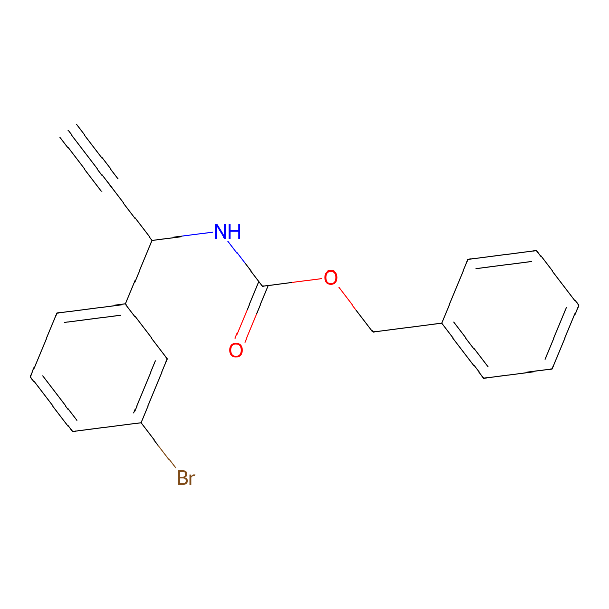 benzyl N-[1-(3-bromophenyl)prop-2-yn-1-yl]carbamate molecular structure, CAS 2680835-69-0