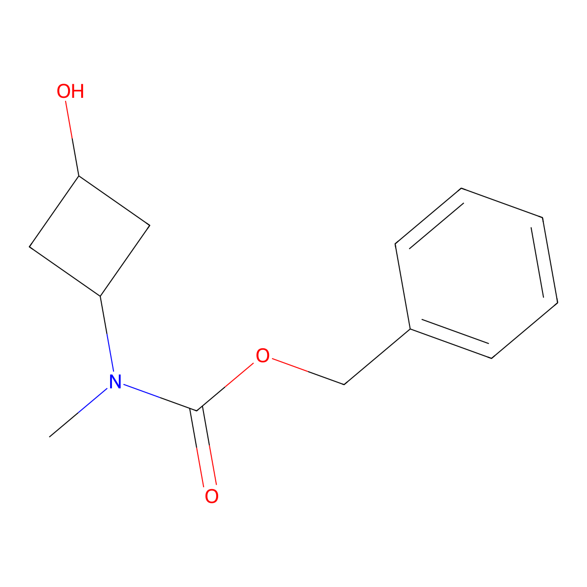benzyl N-(3-hydroxycyclobutyl)-N-methylcarbamate molecular structure, CAS 2680835-75-8