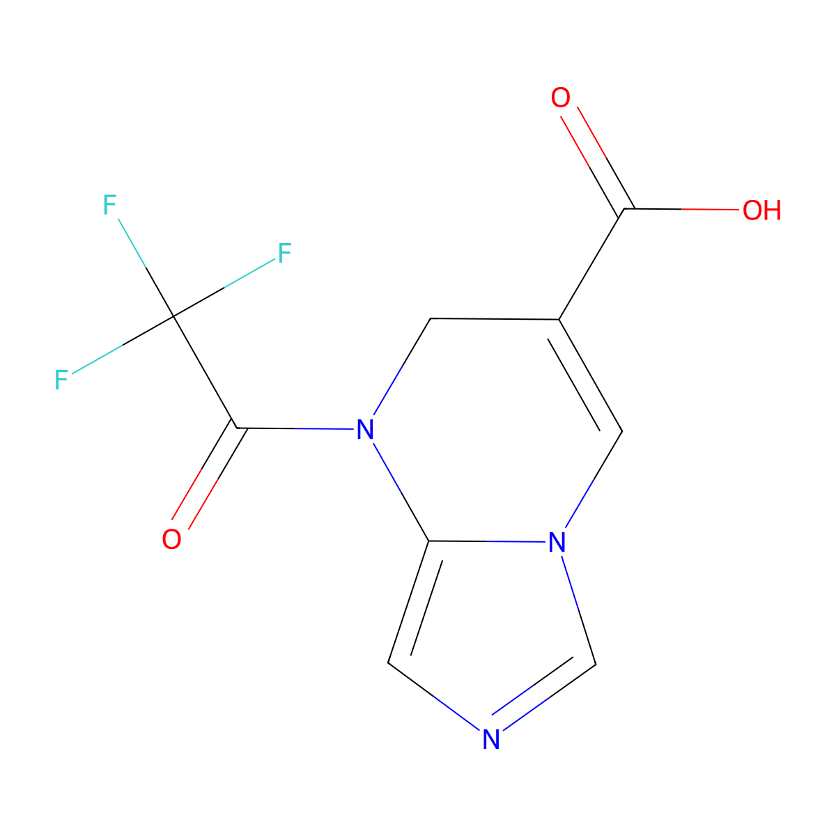 1-(2,2,2-trifluoroacetyl)-1H,2H-imidazo[1,5-a]pyrimidine-3-carboxylic acid molecular structure, CAS 2680835-88-3