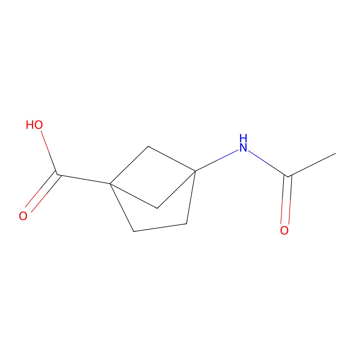 4-Acetamidobicyclo[2.1.1]hexane-1-carboxylic acid molecular structure, CAS 2680835-99-6