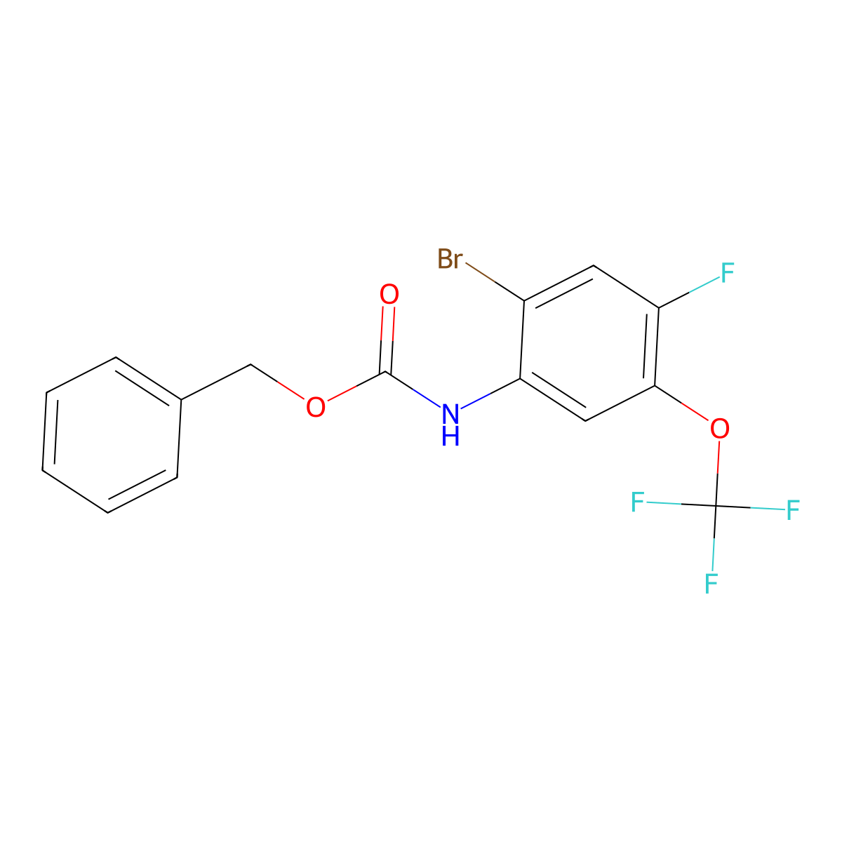 benzyl N-[2-bromo-4-fluoro-5-(trifluoromethoxy)phenyl]carbamate molecular structure, CAS 2680836-03-5