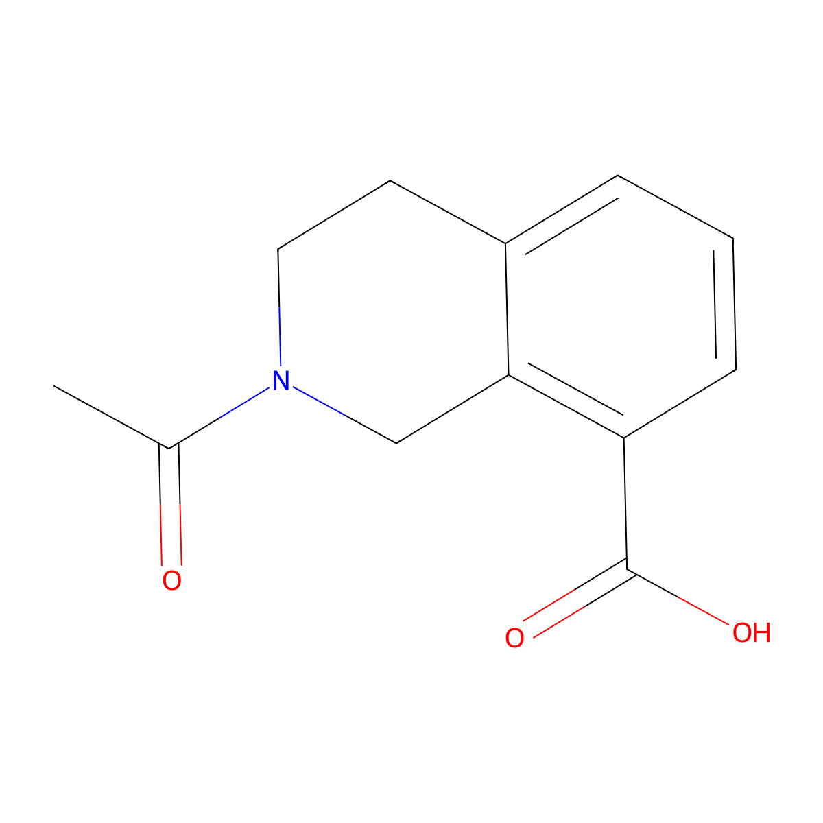 2-Acetyl-1,2,3,4-tetrahydroisoquinoline-8-carboxylic acid molecular structure, CAS 2680836-05-7