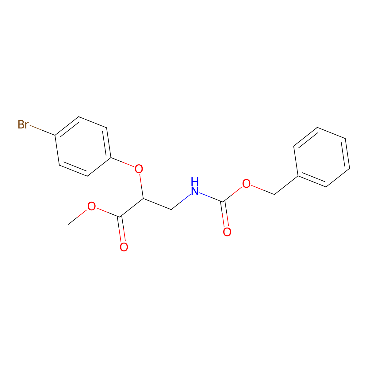 Methyl 3-{[(benzyloxy)carbonyl]amino}-2-(4-bromophenoxy)propanoate molecular structure, CAS 2680836-07-9