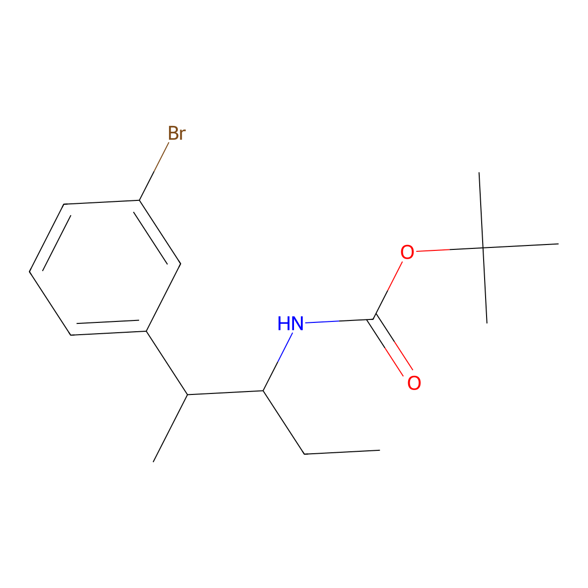 tert-butyl N-[2-(3-bromophenyl)pentan-3-yl]carbamate molecular structure, CAS 2680836-12-6