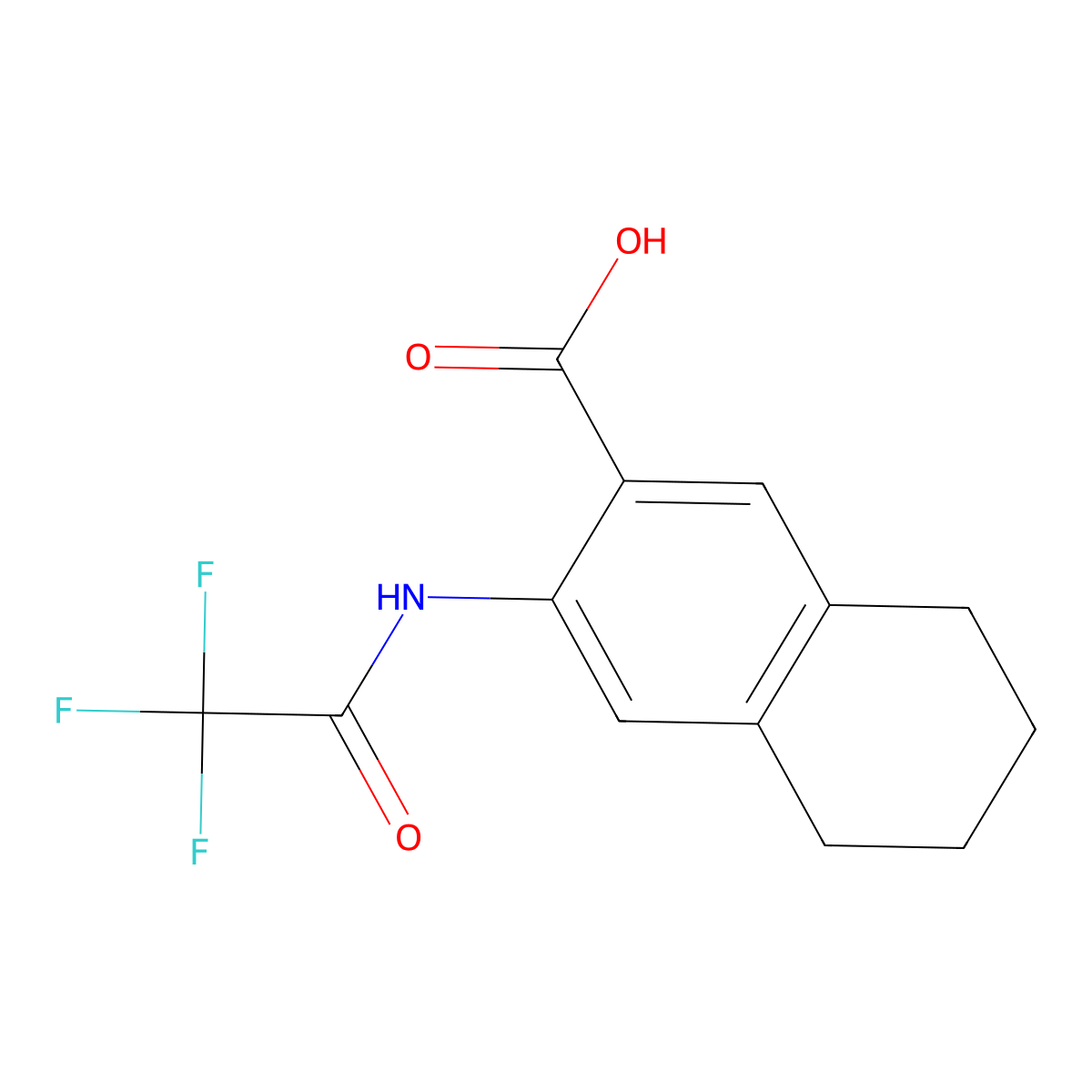 3-(2,2,2-Trifluoroacetamido)-5,6,7,8-tetrahydronaphthalene-2-carboxylic acid molecular structure, CAS 2680836-15-9