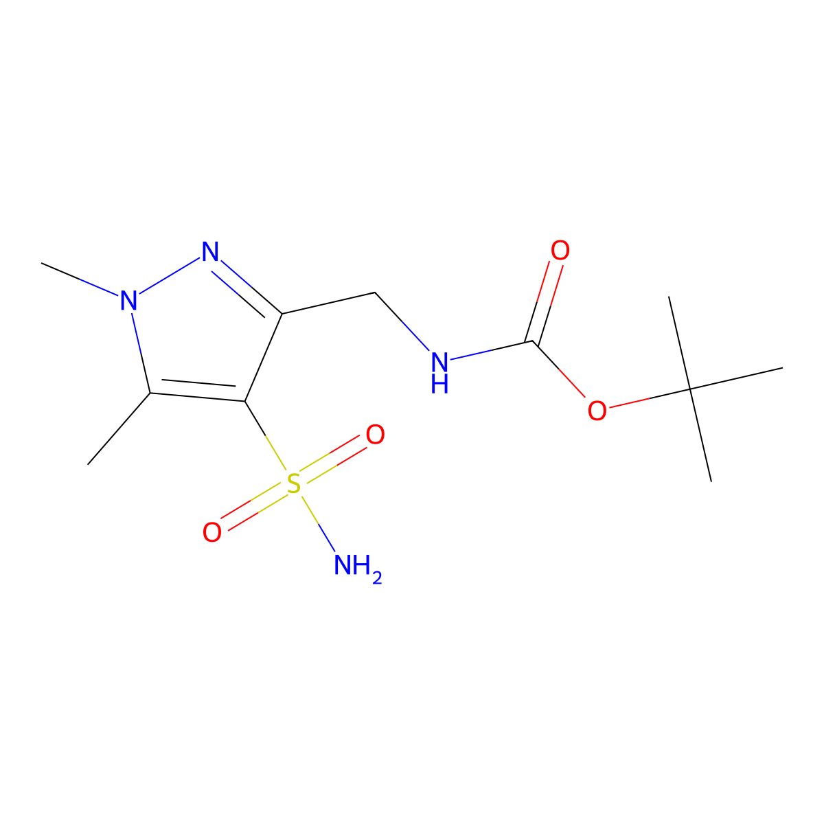 tert-butyl N-[(1,5-dimethyl-4-sulfamoyl-1H-pyrazol-3-yl)methyl]carbamate molecular structure, CAS 2680836-25-1