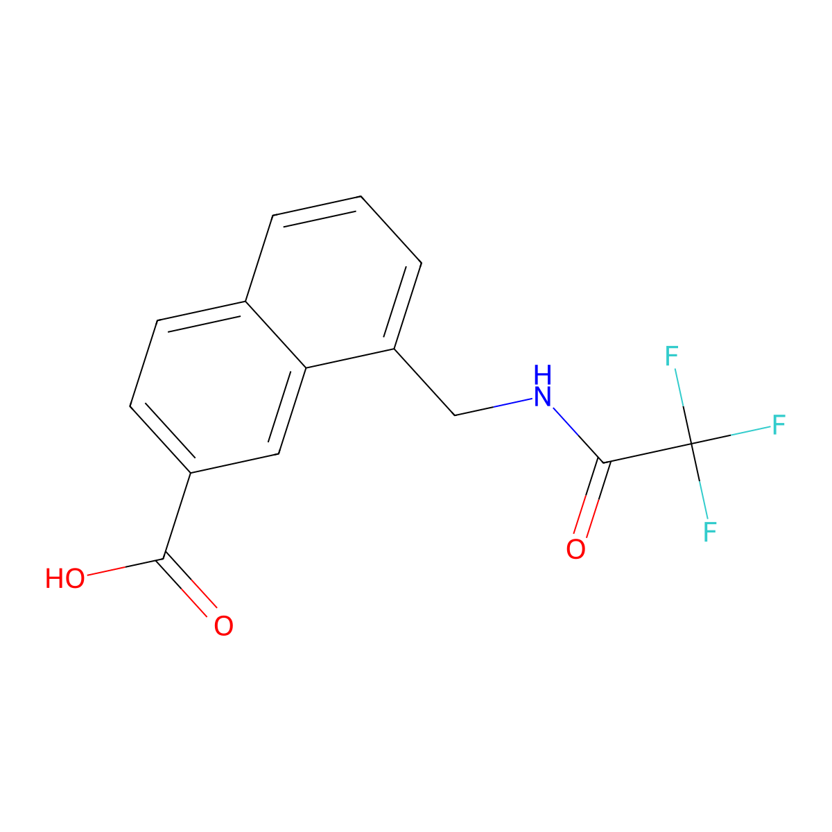 8-[(2,2,2-Trifluoroacetamido)methyl]naphthalene-2-carboxylic acid molecular structure, CAS 2680836-27-3