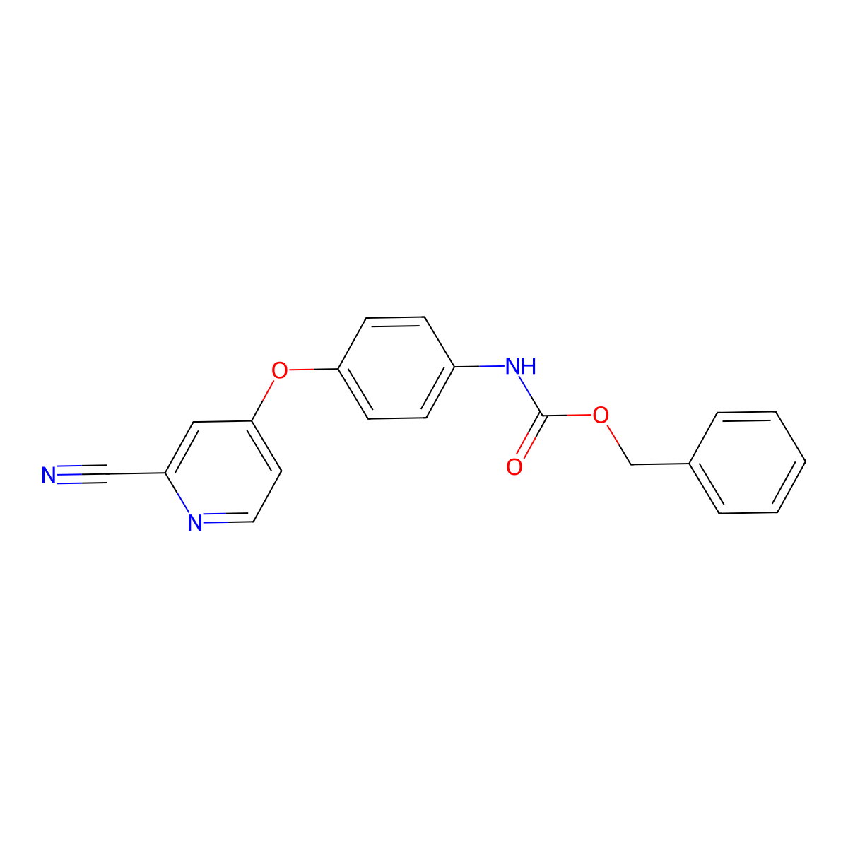benzyl N-{4-[(2-cyanopyridin-4-yl)oxy]phenyl}carbamate molecular structure, CAS 2680836-30-8