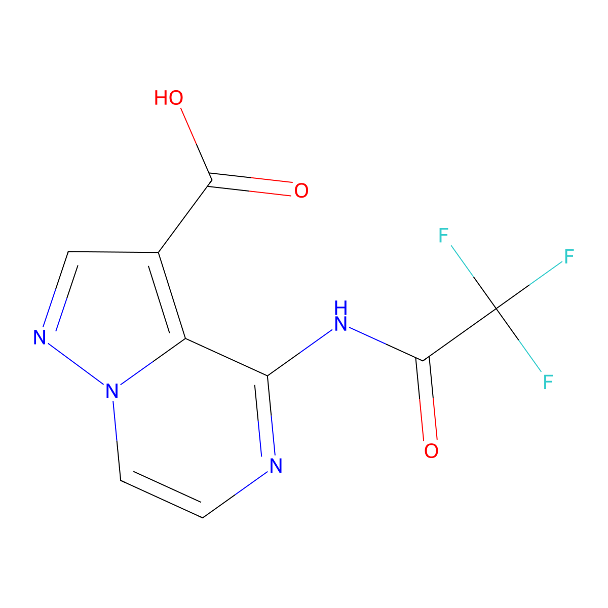 4-(2,2,2-Trifluoroacetamido)pyrazolo[1,5-a]pyrazine-3-carboxylic acid molecular structure, CAS 2680836-35-3