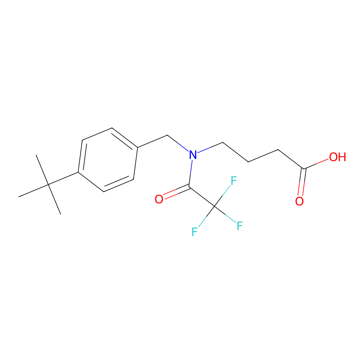 4-{N-[(4-tert-butylphenyl)methyl]-2,2,2-trifluoroacetamido}butanoic acid molecular structure, CAS 2680836-41-1