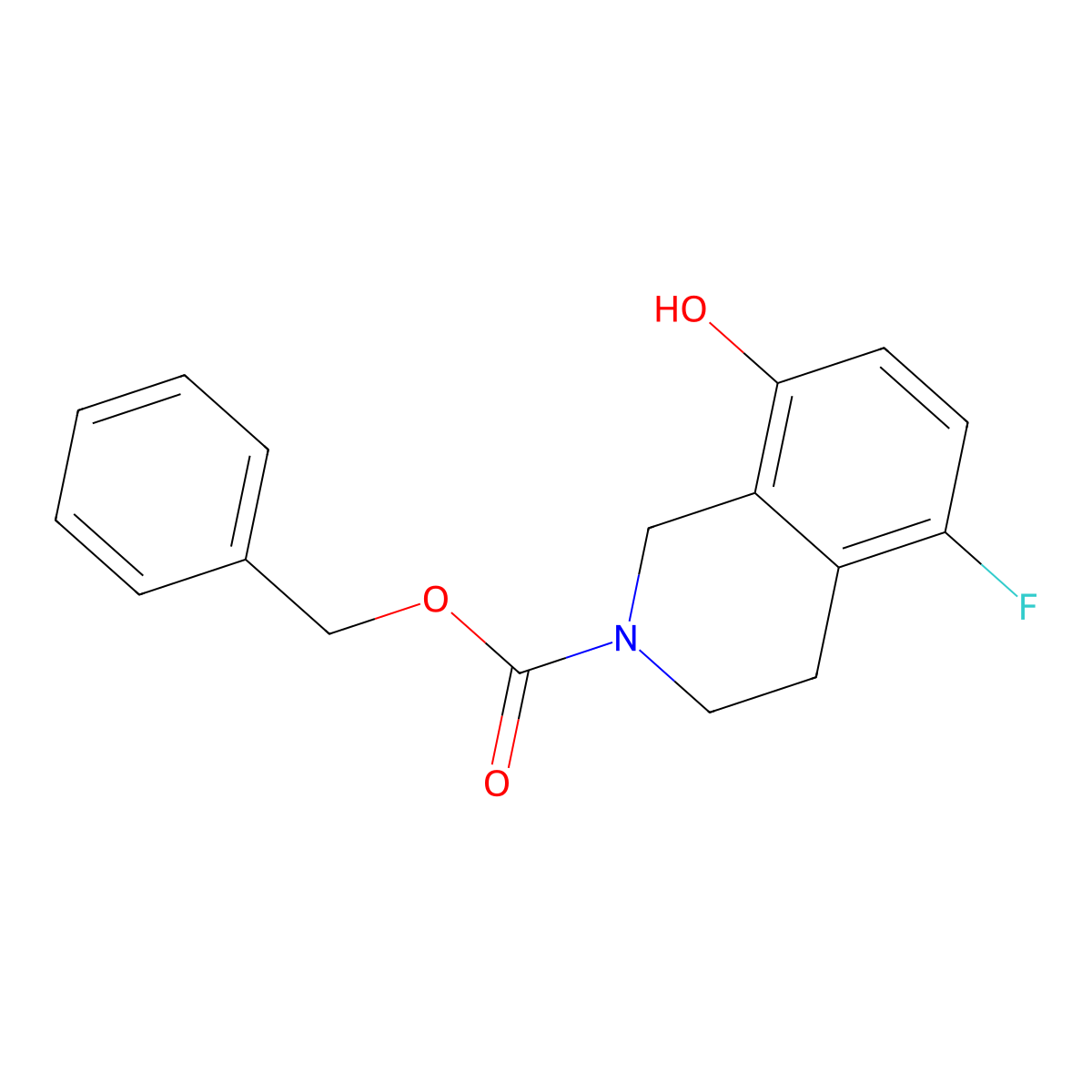Benzyl 5-fluoro-8-hydroxy-1,2,3,4-tetrahydroisoquinoline-2-carboxylate molecular structure, CAS 2680836-43-3