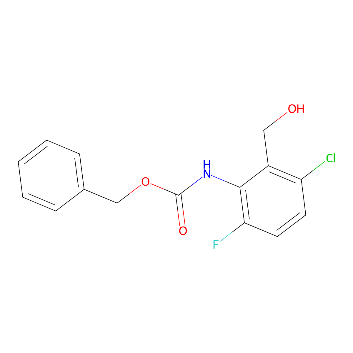 benzyl N-[3-chloro-6-fluoro-2-(hydroxymethyl)phenyl]carbamate molecular structure, CAS 2680836-46-6