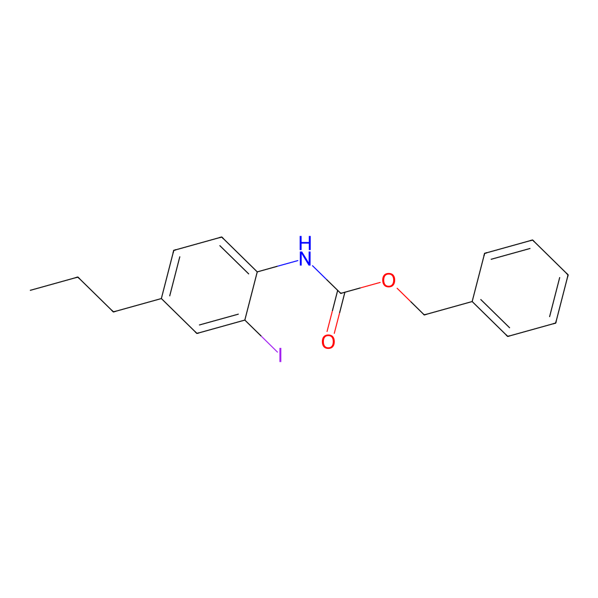 benzyl N-(2-iodo-4-propylphenyl)carbamate molecular structure, CAS 2680836-52-4