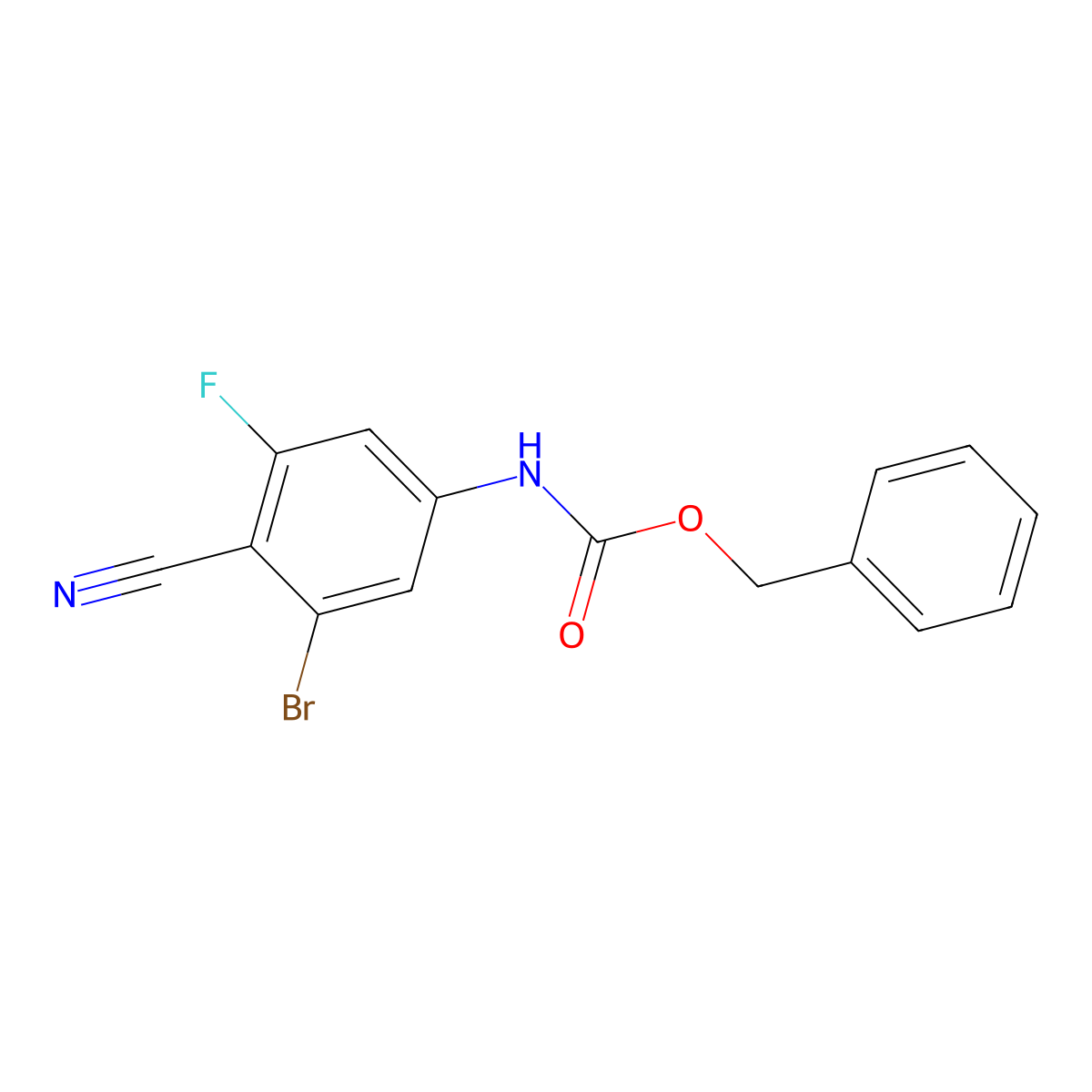 benzyl N-(3-bromo-4-cyano-5-fluorophenyl)carbamate molecular structure, CAS 2680836-53-5