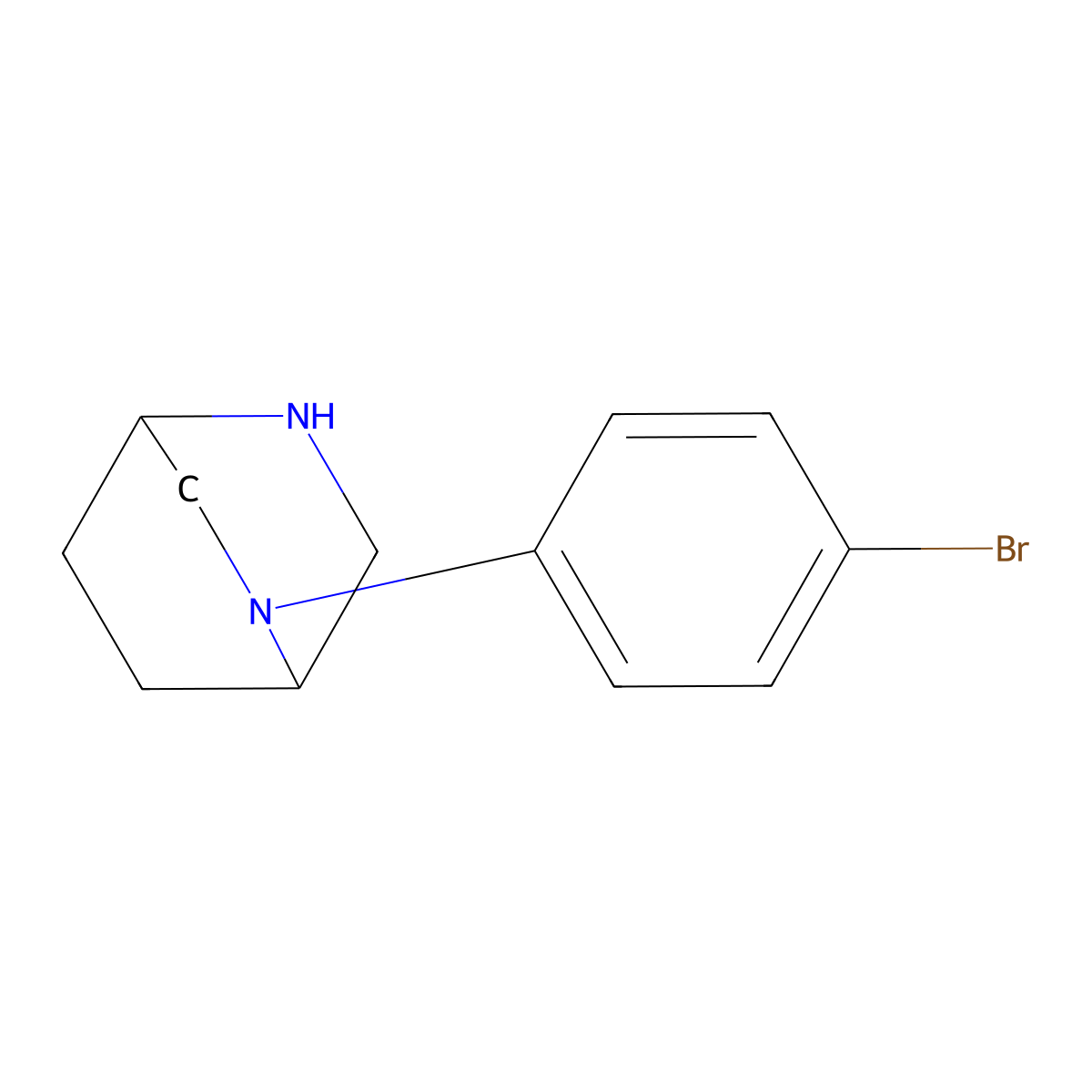 2-(4-Bromophenyl)-2,5-diazabicyclo[2.2.2]octane molecular structure, CAS 2680836-56-8
