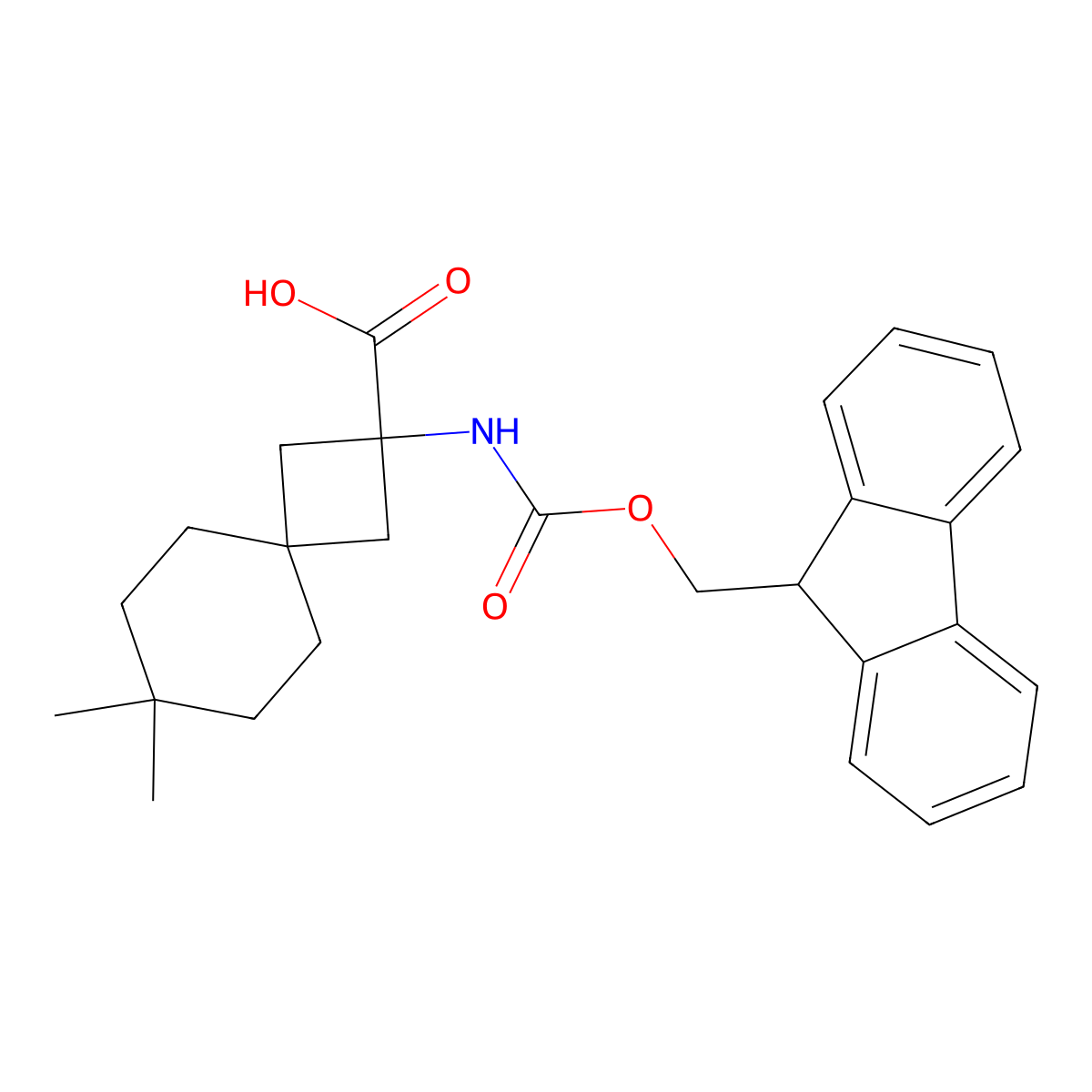 2-({[(9H-fluoren-9-yl)methoxy]carbonyl}amino)-7,7-dimethylspiro[3.5]nonane-2-carboxylic acid molecular structure, CAS 2680836-58-0