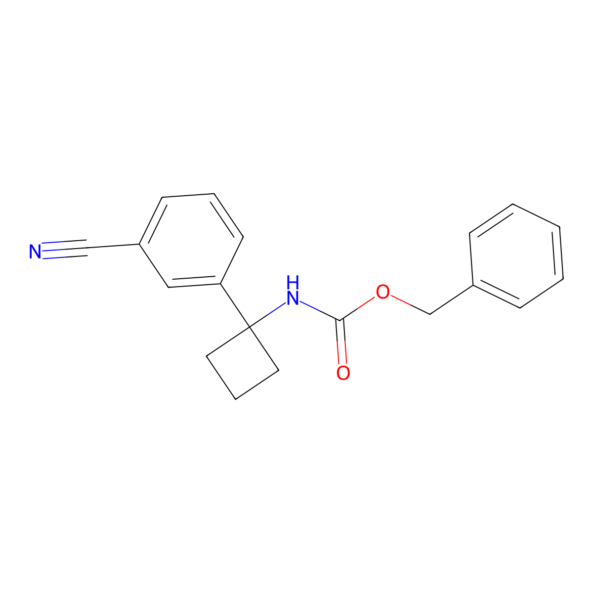 benzyl N-[1-(3-cyanophenyl)cyclobutyl]carbamate molecular structure, CAS 2680836-61-5