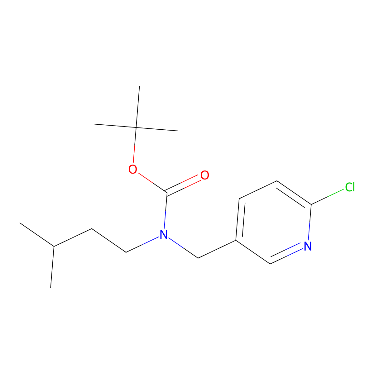 tert-butyl N-[(6-chloropyridin-3-yl)methyl]-N-(3-methylbutyl)carbamate molecular structure, CAS 2680836-65-9