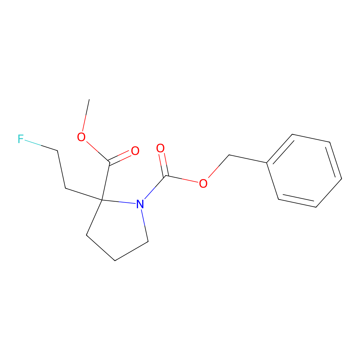 1-Benzyl 2-methyl 2-(2-fluoroethyl)pyrrolidine-1,2-dicarboxylate molecular structure, CAS 2680836-67-1