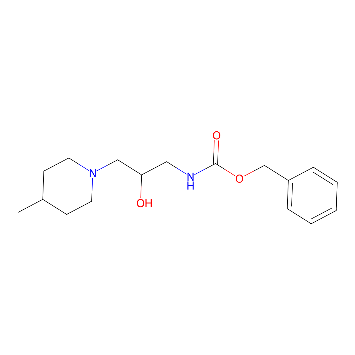 benzyl N-[2-hydroxy-3-(4-methylpiperidin-1-yl)propyl]carbamate molecular structure, CAS 2680836-74-0