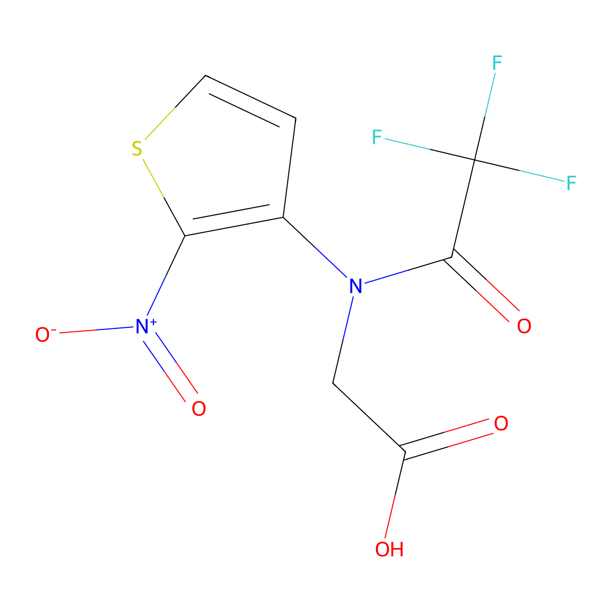 2-[2,2,2-trifluoro-N-(2-nitrothiophen-3-yl)acetamido]acetic acid molecular structure, CAS 2680836-77-3