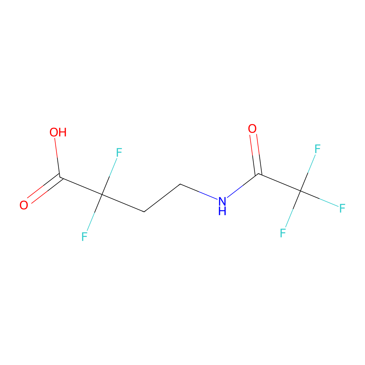 2,2-Difluoro-4-(trifluoroacetamido)butanoic acid molecular structure, CAS 2680836-84-2