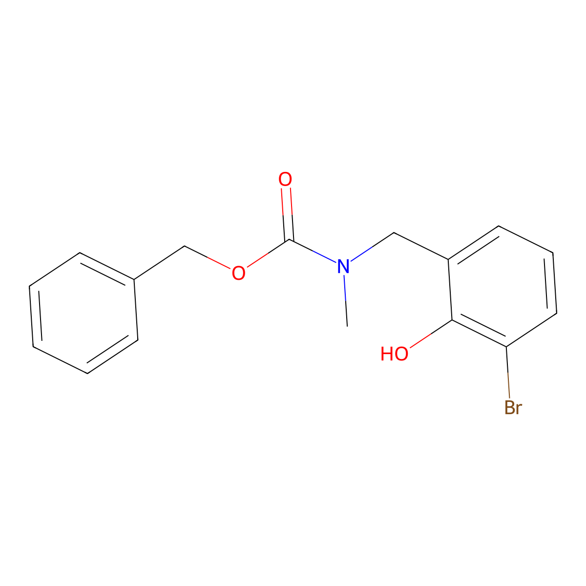 benzyl N-[(3-bromo-2-hydroxyphenyl)methyl]-N-methylcarbamate molecular structure, CAS 2680836-86-4