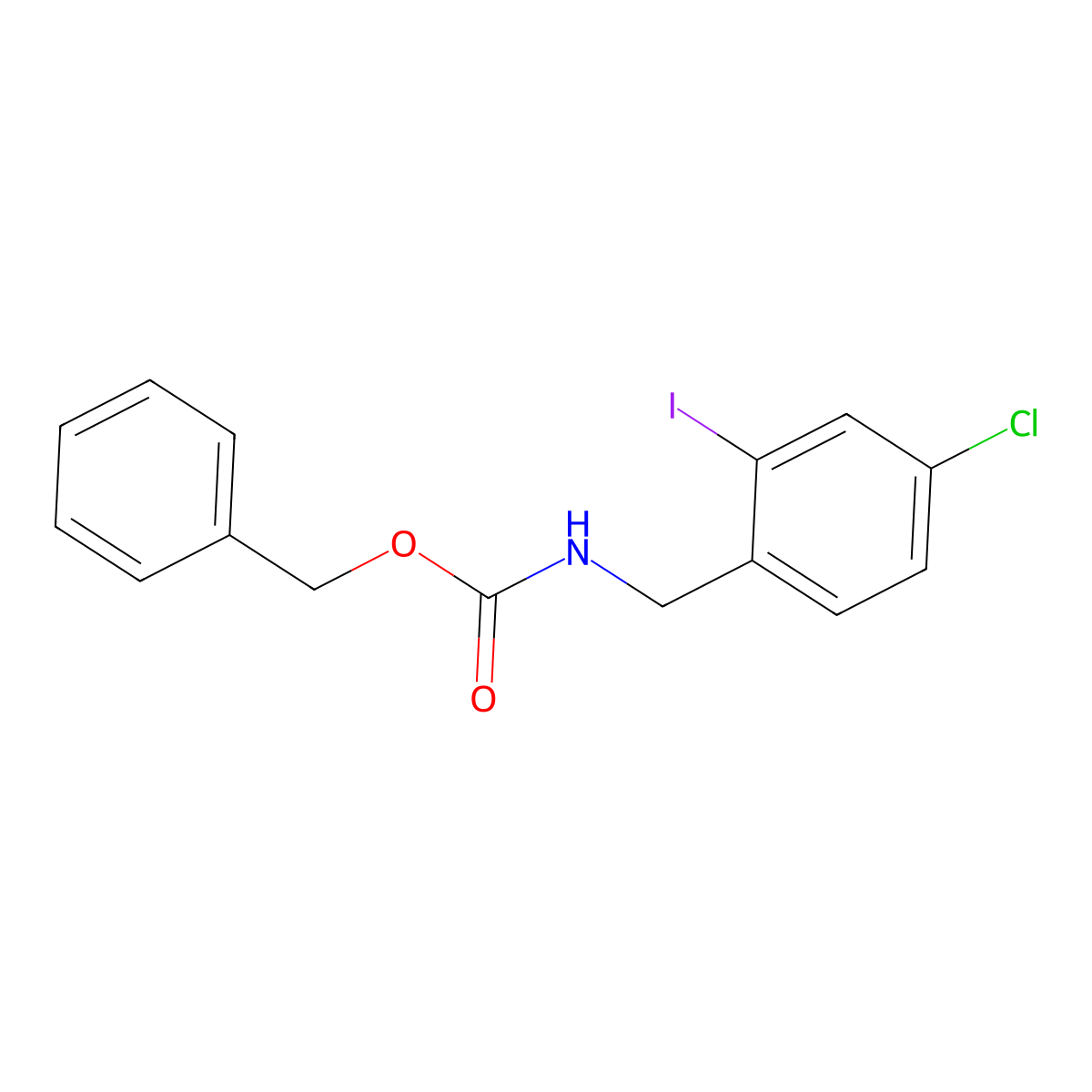 benzyl N-[(4-chloro-2-iodophenyl)methyl]carbamate molecular structure, CAS 2680836-98-8