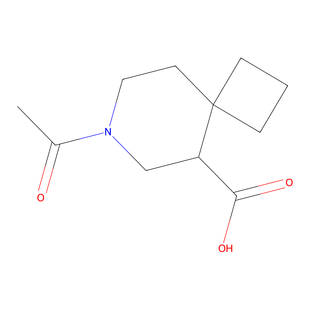 7-Acetyl-7-azaspiro[3.5]nonane-5-carboxylic acid molecular structure, CAS 2680837-04-9