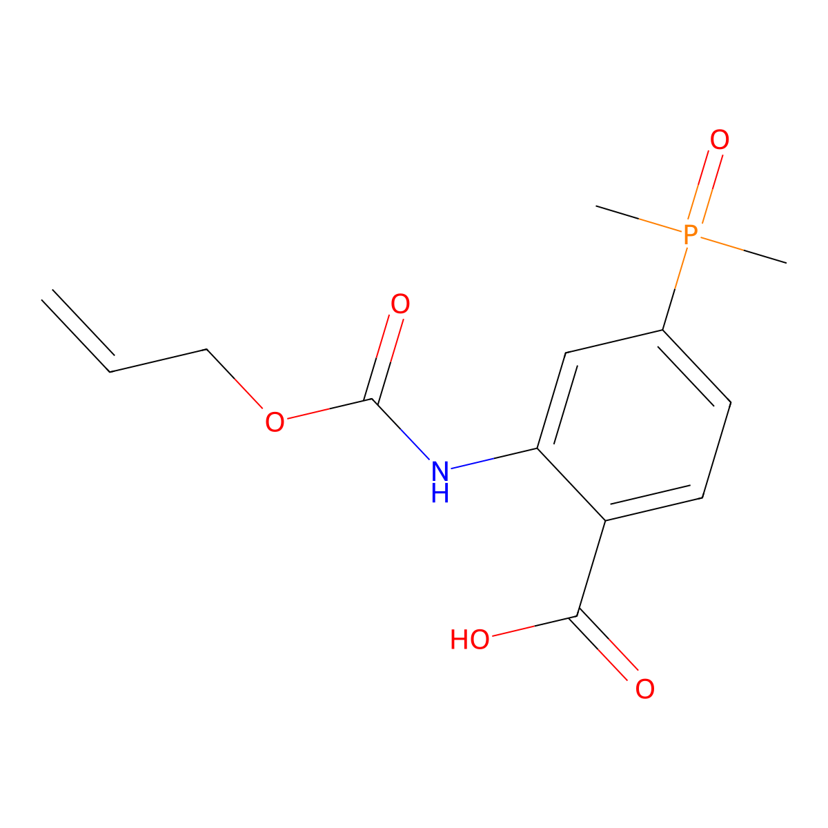 4-(Dimethylphosphoryl)-2-{[(prop-2-en-1-yloxy)carbonyl]amino}benzoic acid molecular structure, CAS 2680837-13-0