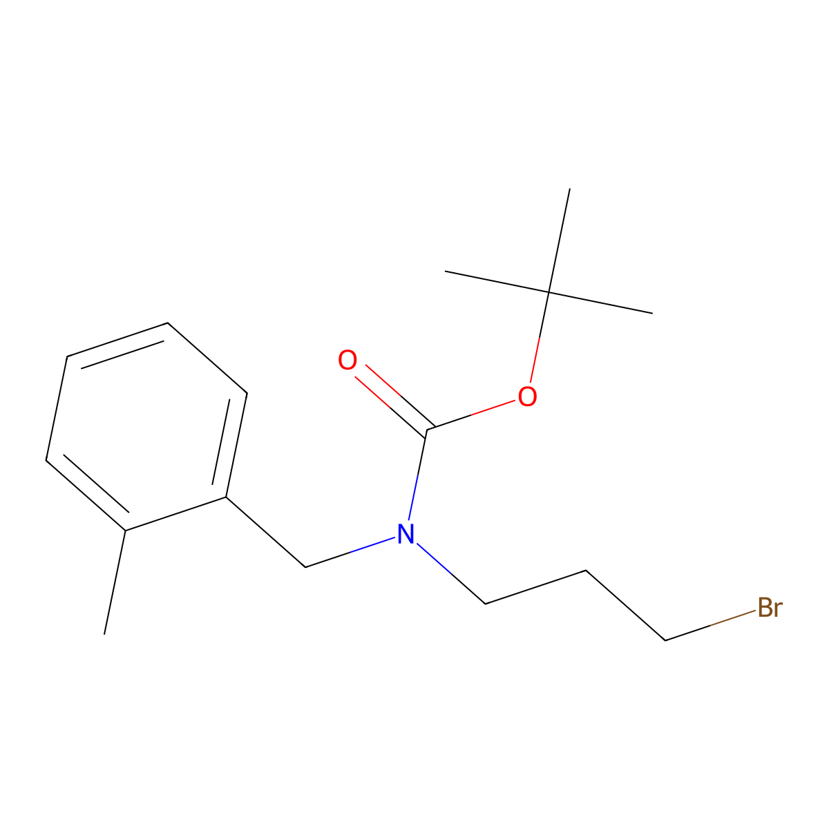 tert-butyl N-(3-bromopropyl)-N-[(2-methylphenyl)methyl]carbamate molecular structure, CAS 2680837-15-2