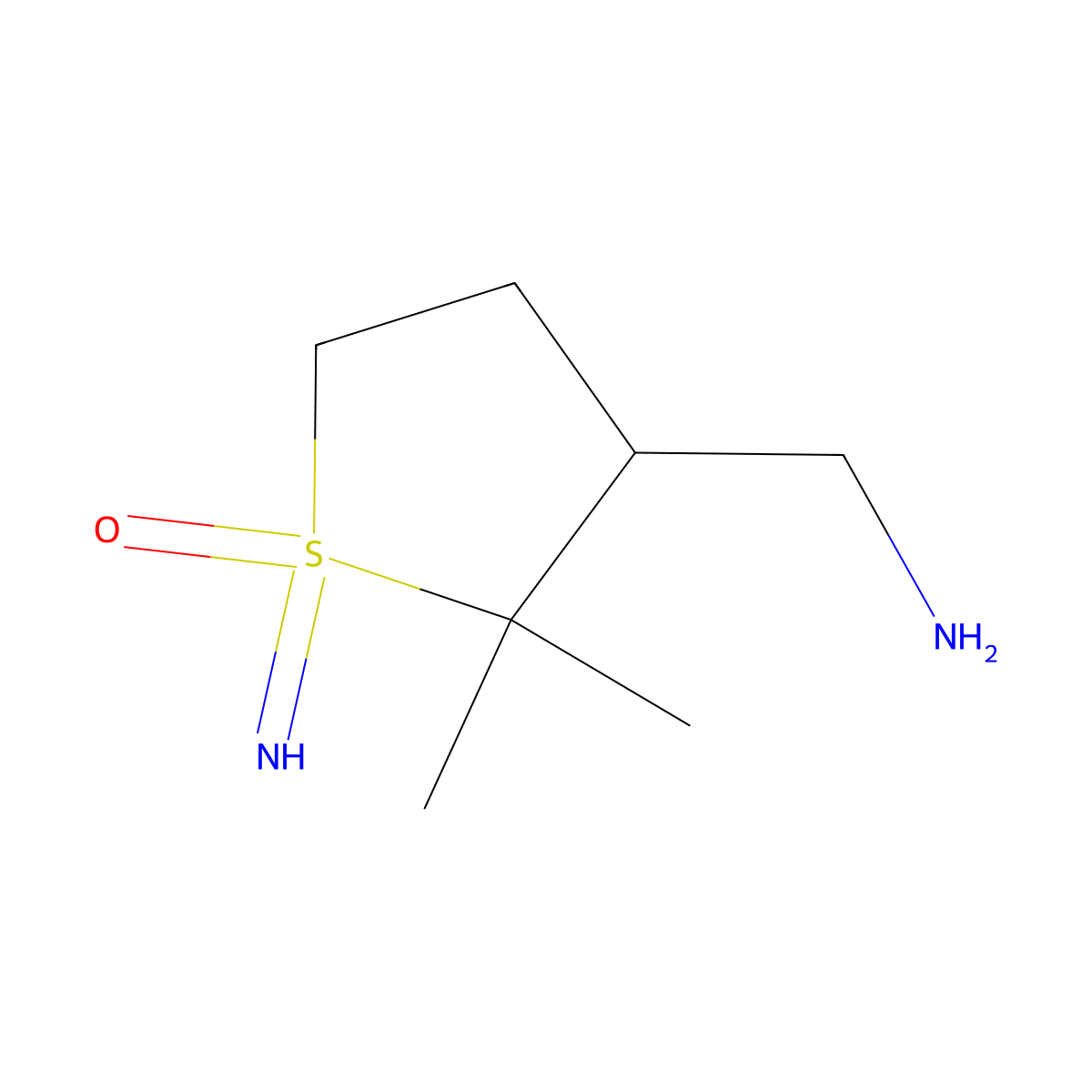 3-(Aminomethyl)-1-imino-2,2-dimethyl-1lambda6-thiolan-1-one molecular structure, CAS 2680837-17-4