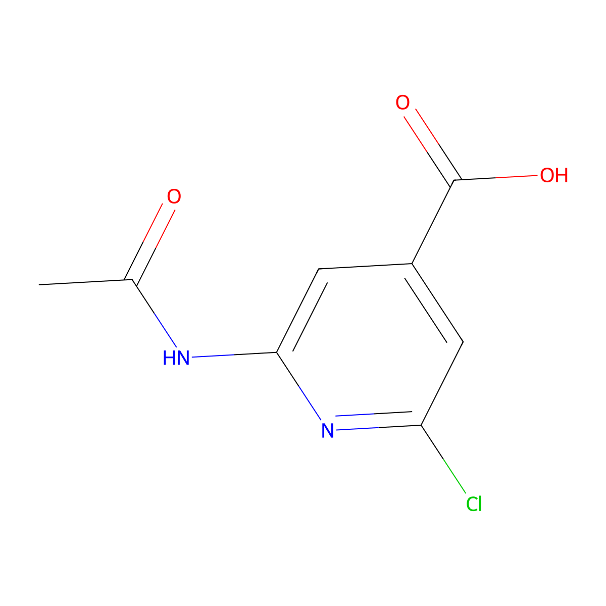 2-Chloro-6-acetamidopyridine-4-carboxylic acid molecular structure, CAS 2680837-21-0