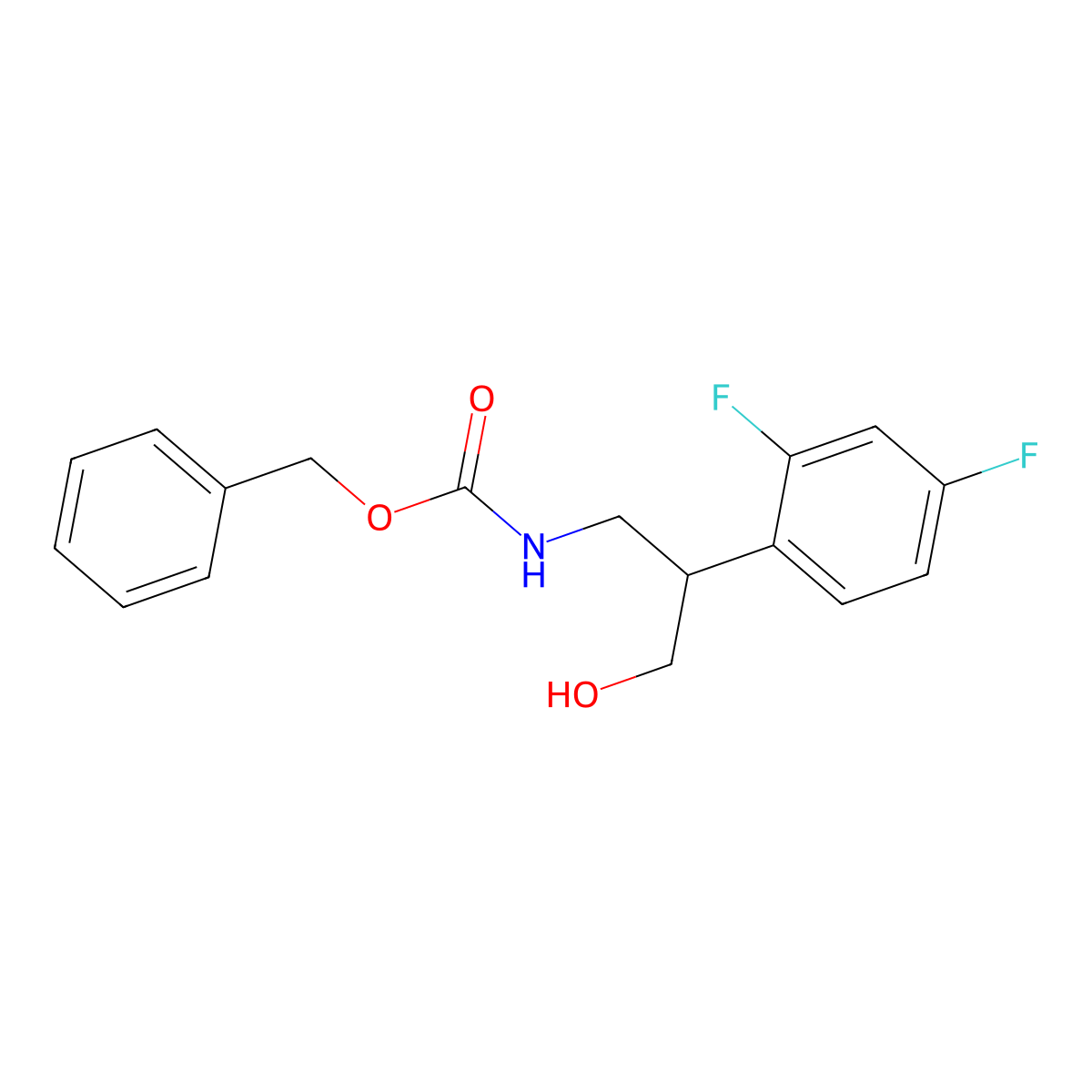 benzyl N-[2-(2,4-difluorophenyl)-3-hydroxypropyl]carbamate molecular structure, CAS 2680837-42-5