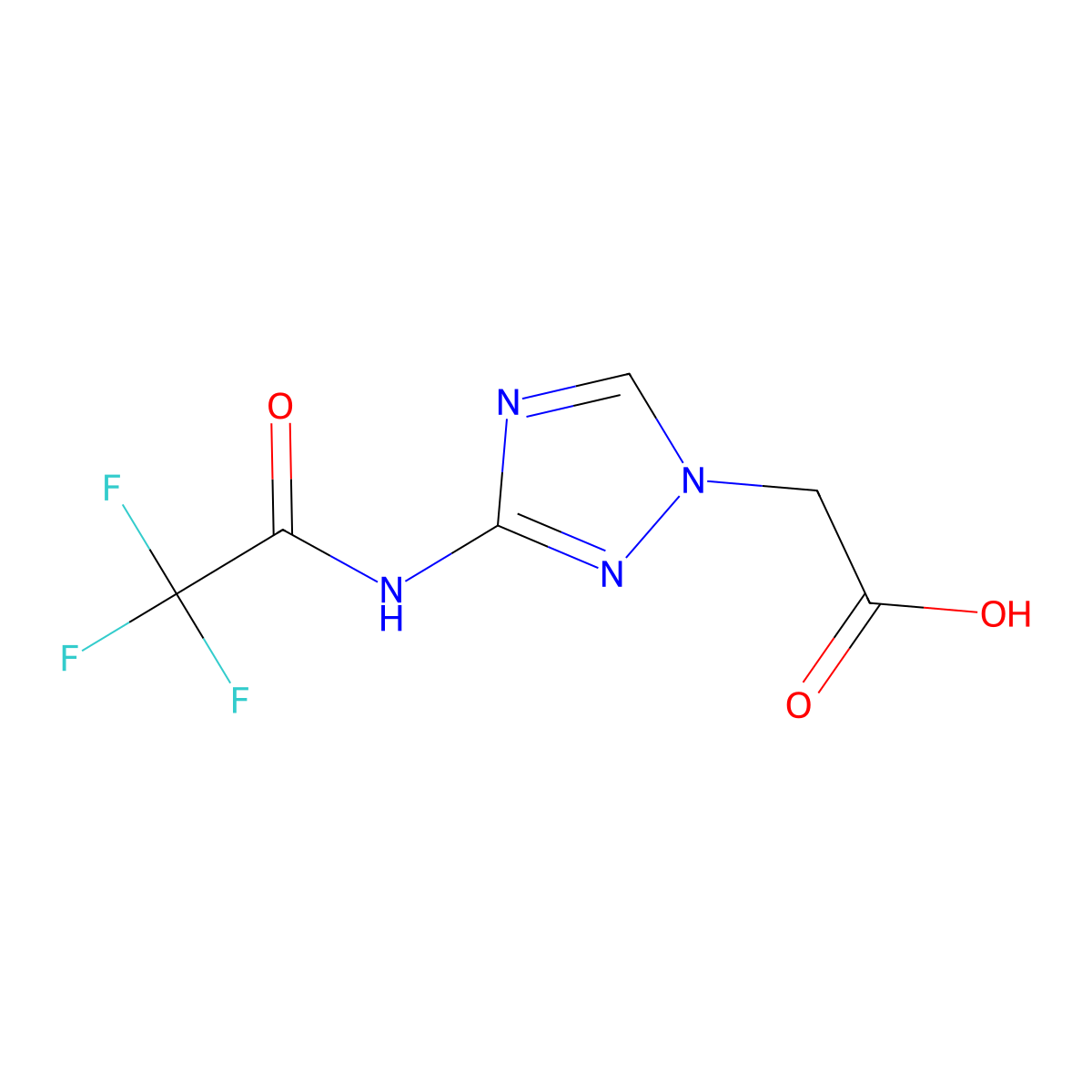 2-[3-(2,2,2-trifluoroacetamido)-1H-1,2,4-triazol-1-yl]acetic acid molecular structure, CAS 2680837-44-7