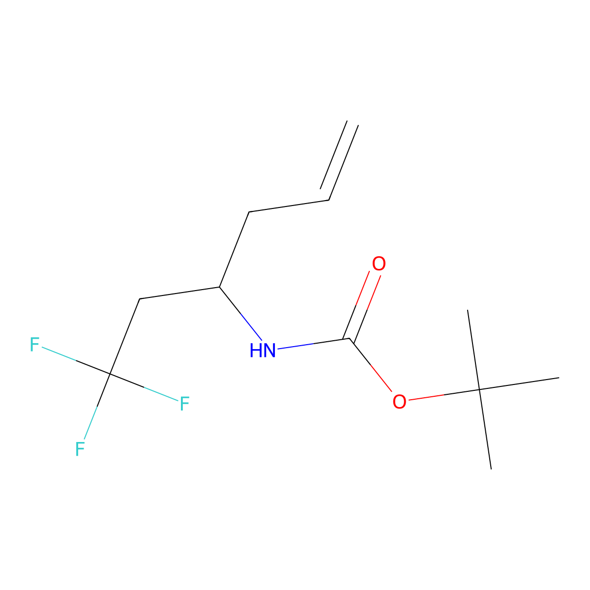 tert-butyl N-(1,1,1-trifluorohex-5-en-3-yl)carbamate molecular structure, CAS 2680837-71-0