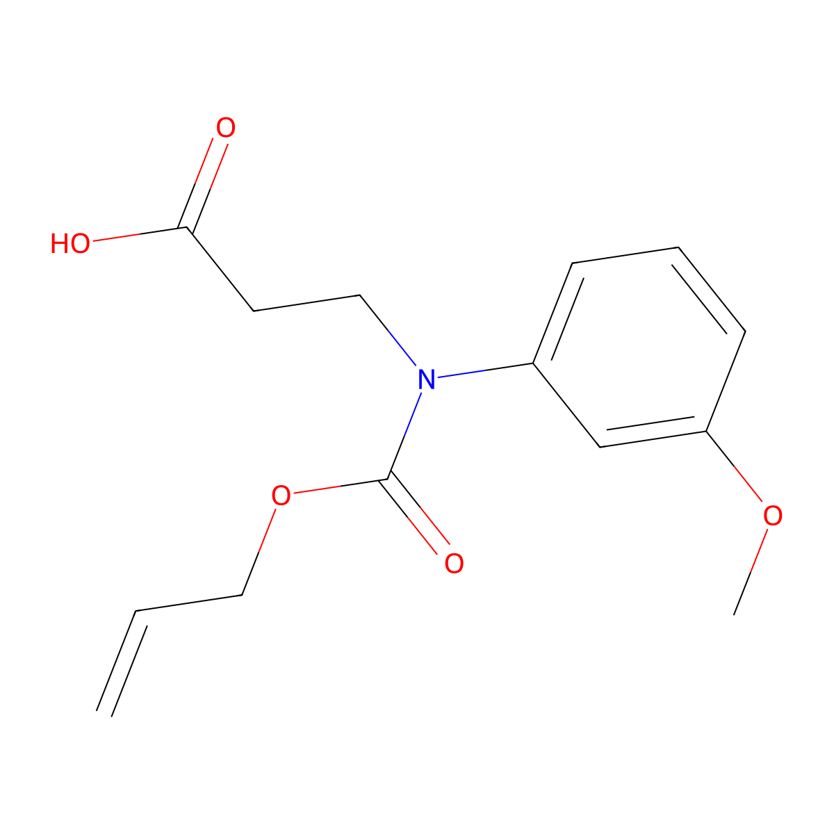 3-[(3-Methoxyphenyl)[(prop-2-en-1-yloxy)carbonyl]amino]propanoic acid molecular structure, CAS 2680837-72-1