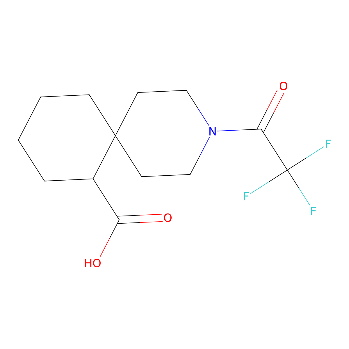 3-(2,2,2-Trifluoroacetyl)-3-azaspiro[5.5]undecane-7-carboxylic acid molecular structure, CAS 2680837-80-1