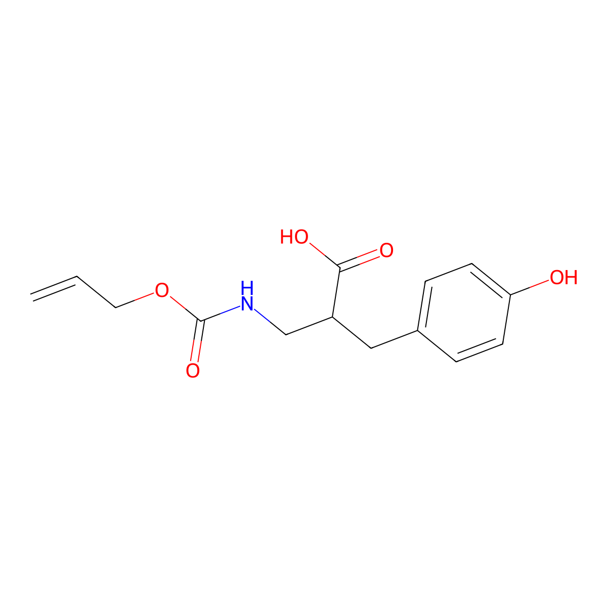 2-[(4-Hydroxyphenyl)methyl]-3-{[(prop-2-en-1-yloxy)carbonyl]amino}propanoic acid molecular structure, CAS 2680837-81-2