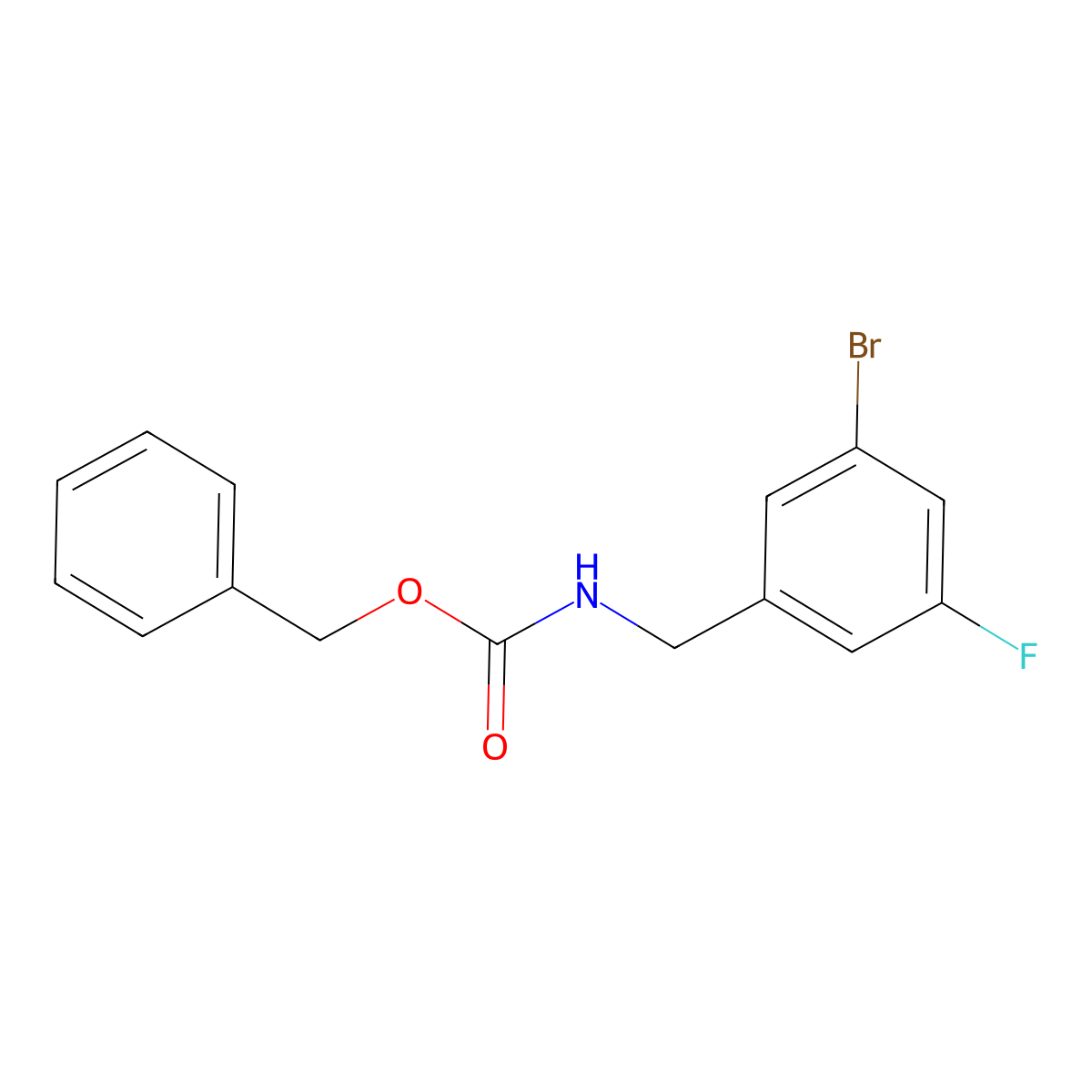 benzyl N-[(3-bromo-5-fluorophenyl)methyl]carbamate molecular structure, CAS 2680837-84-5