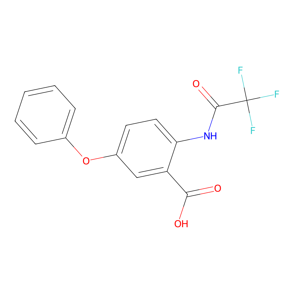 5-Phenoxy-2-(2,2,2-trifluoroacetamido)benzoic acid molecular structure, CAS 2680837-91-4