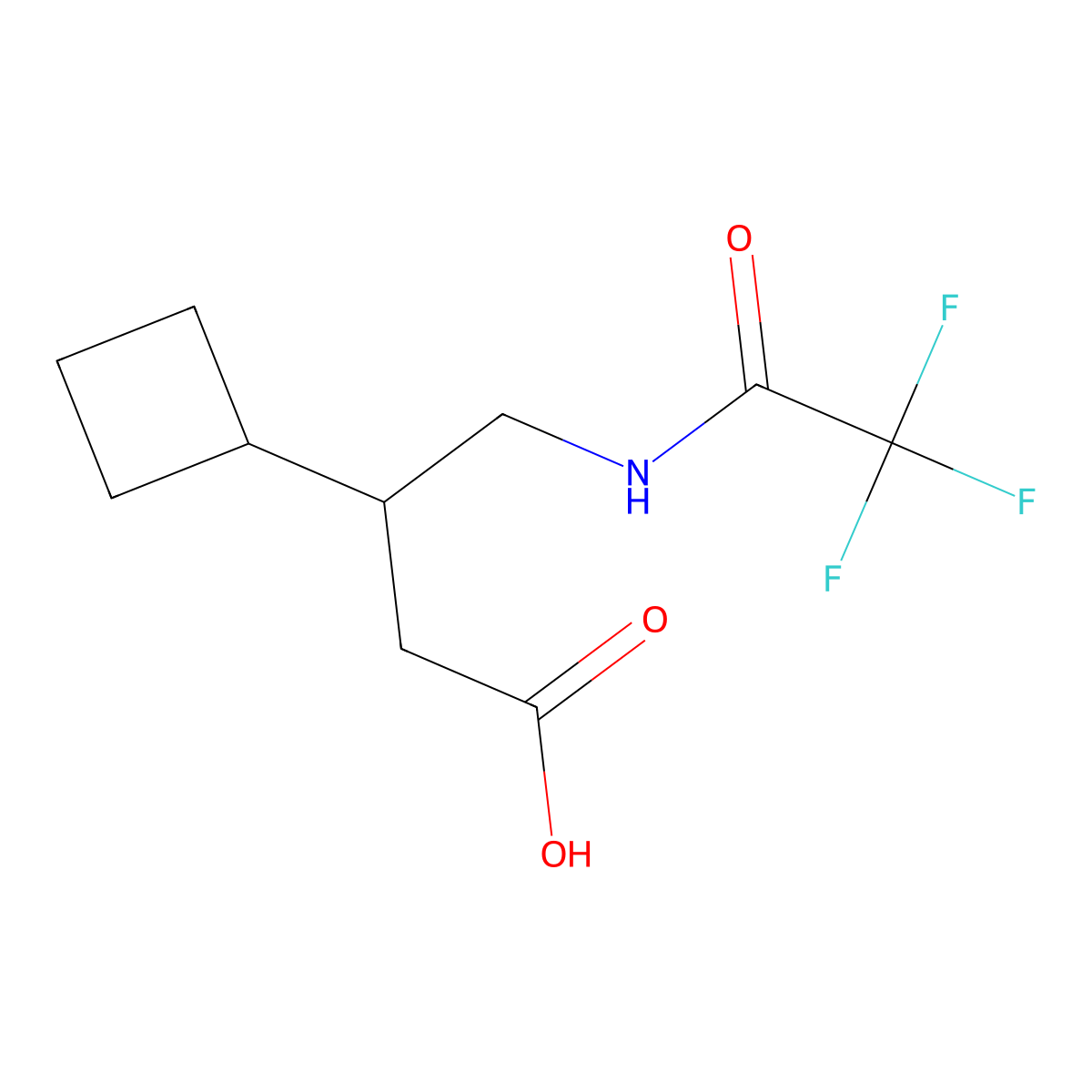 3-Cyclobutyl-4-(trifluoroacetamido)butanoic acid molecular structure, CAS 2680837-92-5