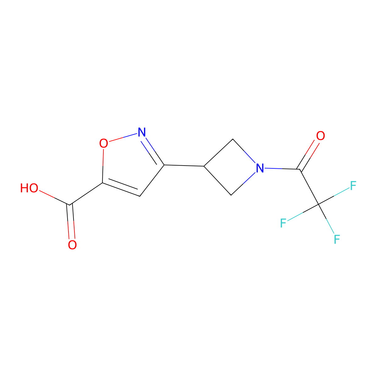 3-[1-(2,2,2-Trifluoroacetyl)azetidin-3-yl]-1,2-oxazole-5-carboxylic acid molecular structure, CAS 2680837-98-1