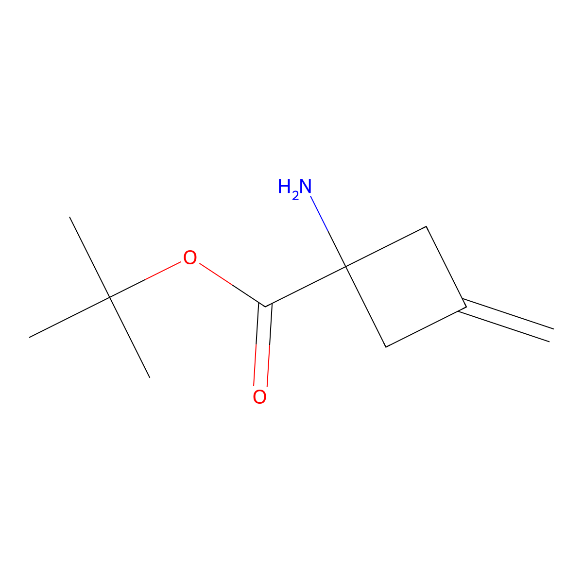 Tert-butyl 1-amino-3-methylidenecyclobutane-1-carboxylate molecular structure, CAS 2680837-99-2