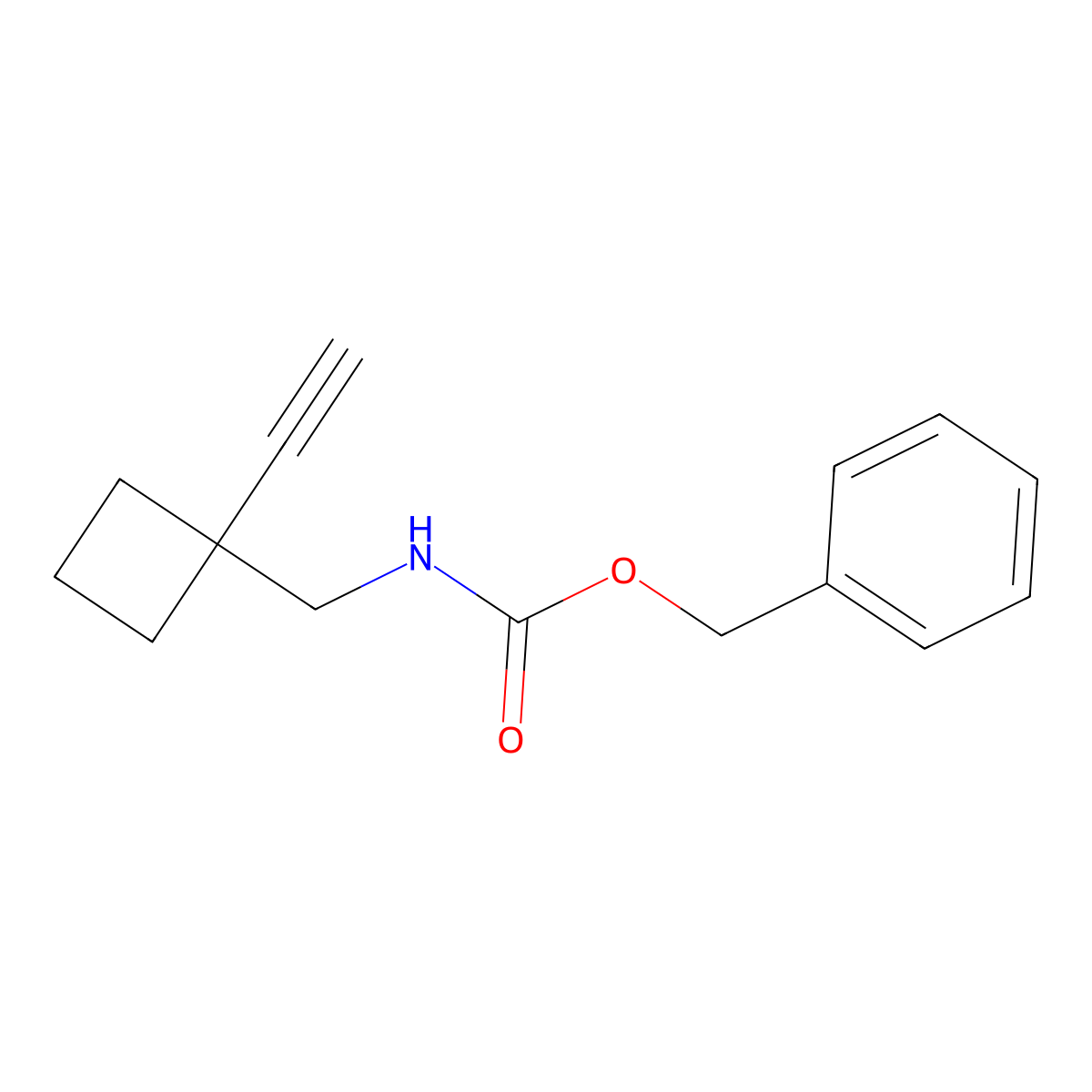 benzyl N-[(1-ethynylcyclobutyl)methyl]carbamate molecular structure, CAS 2680838-18-8