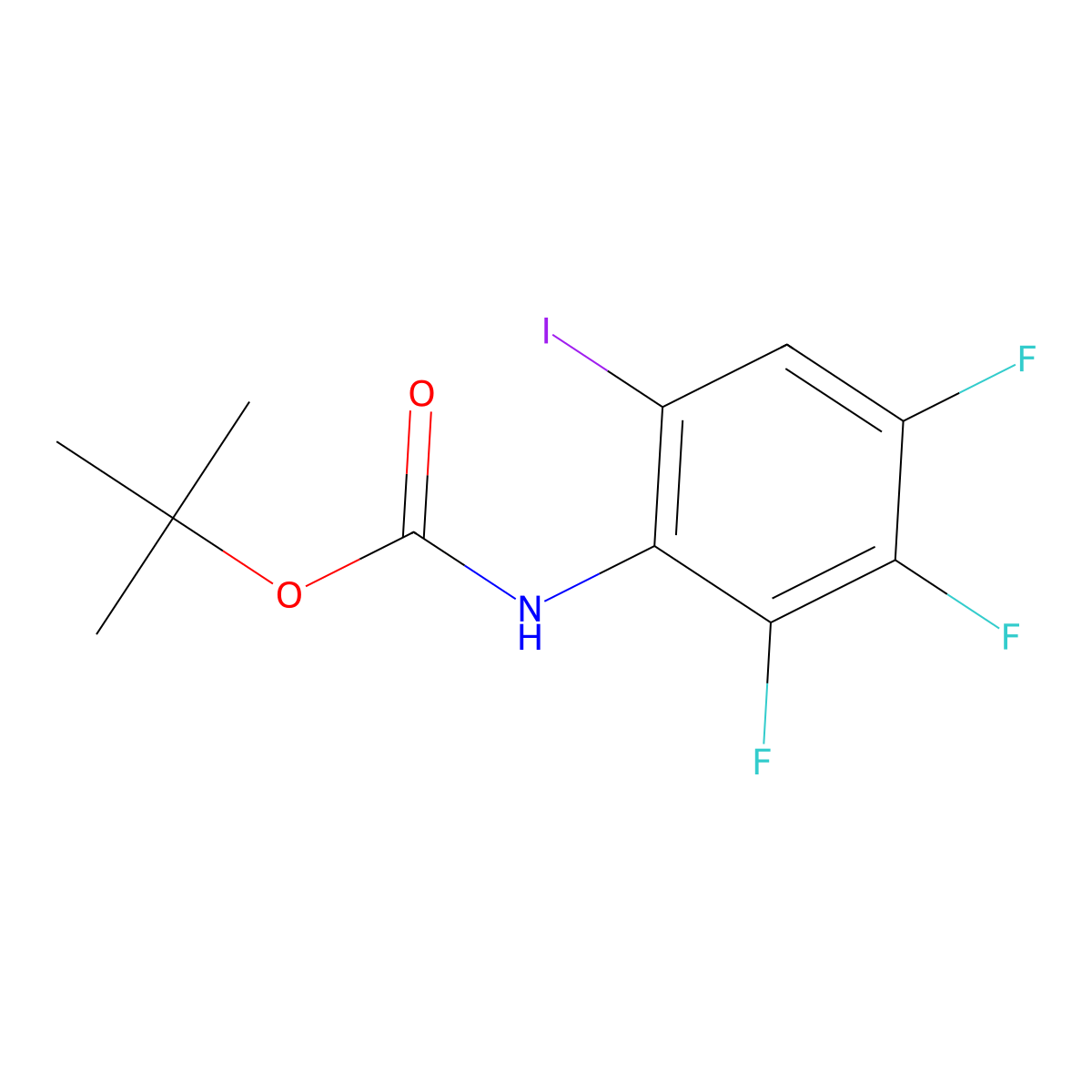 tert-butyl N-(2,3,4-trifluoro-6-iodophenyl)carbamate molecular structure, CAS 2680838-21-3