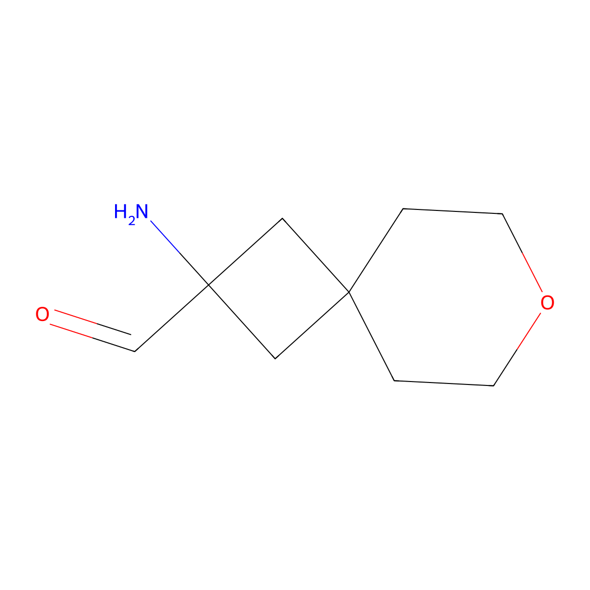 2-Amino-7-oxaspiro[3.5]nonane-2-carbaldehyde molecular structure, CAS 2680838-27-9