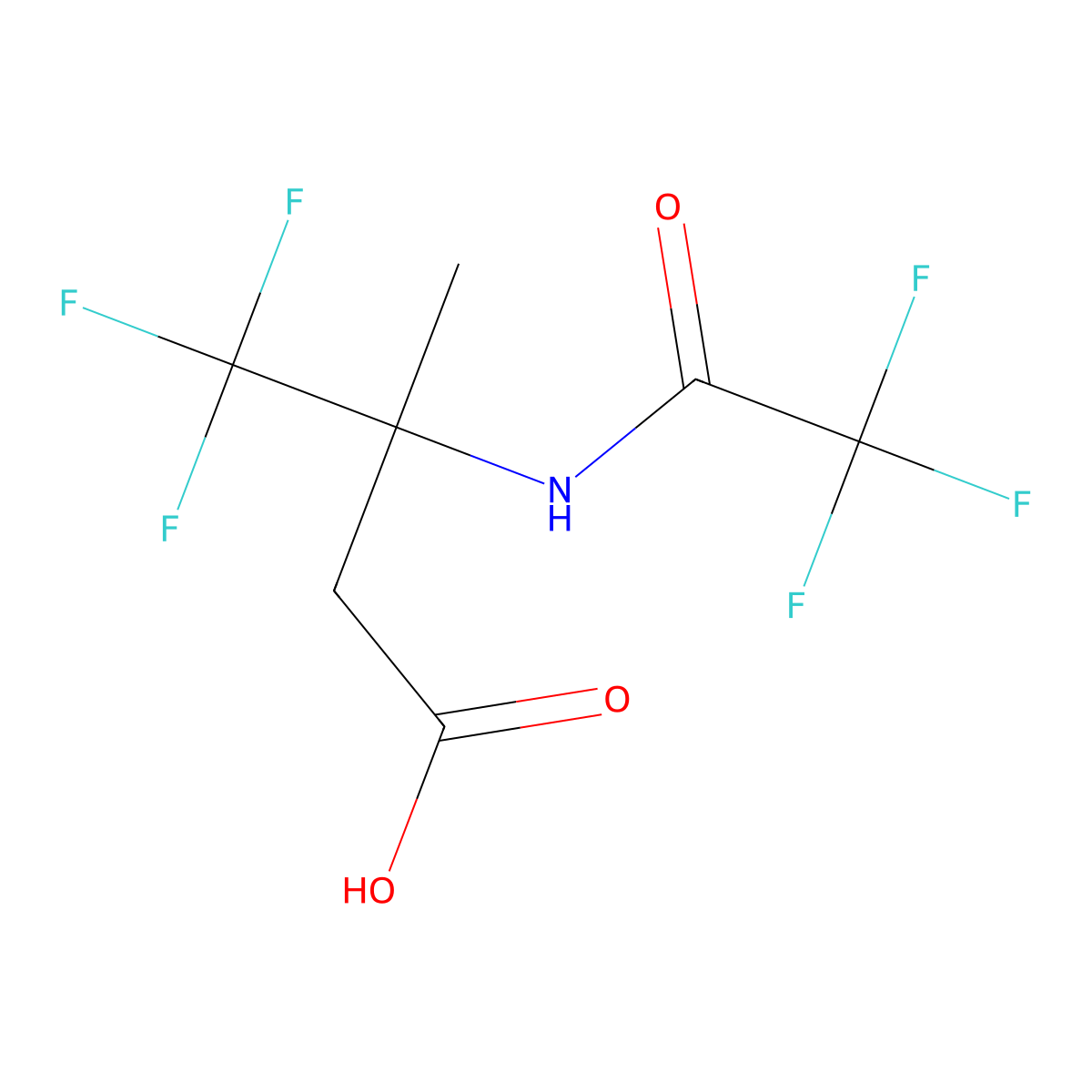 4,4,4-Trifluoro-3-methyl-3-(2,2,2-trifluoroacetamido)butanoic acid molecular structure, CAS 2680838-32-6